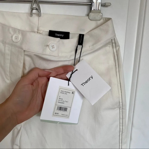 NEW Theory Tinley Twill Cropped Wide Leg Pants - Picture 8 of 16